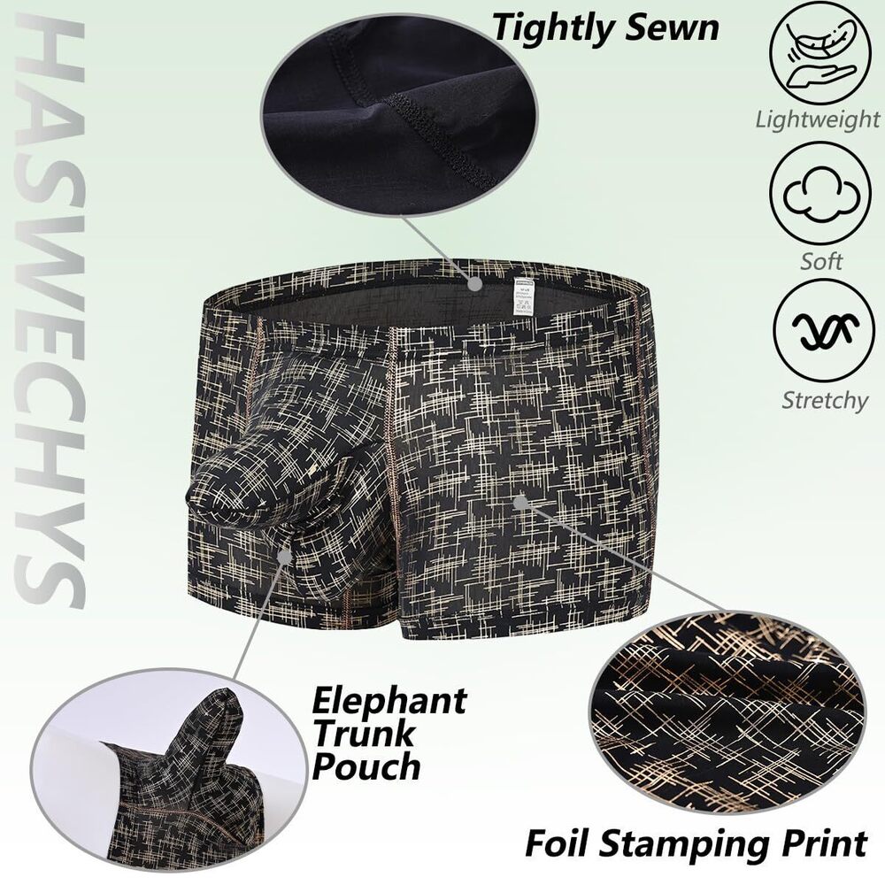 2930 Sexy Boxer Briefs Bulge Enhancing Underwear Low Rise Trunks Short Leg View 3